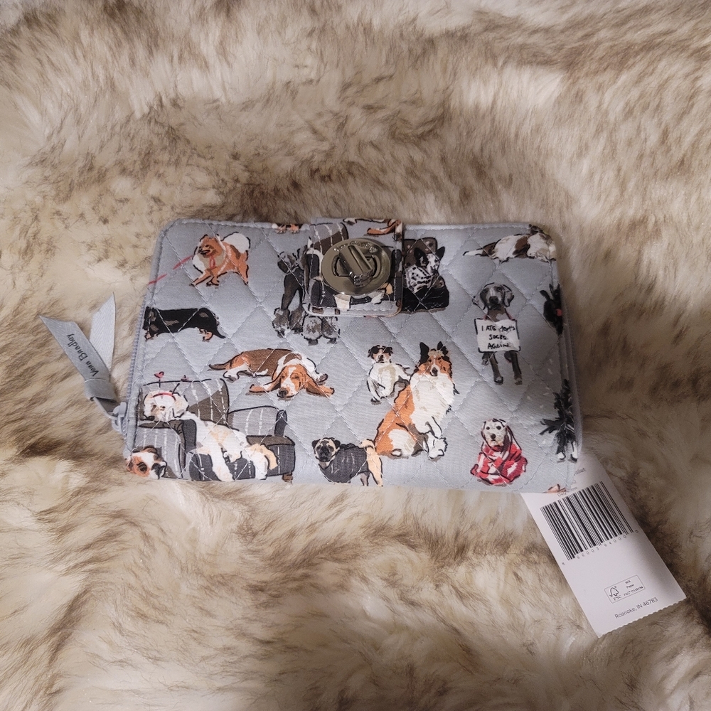 VERA BRADLEY DOG SHOW RFID TURNLOCK WALLET NWT
